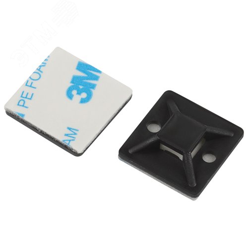 Площадка самоклеящаяся под хомуты 20х20 мм чёрная 50 штук NO-225-343