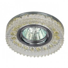 Светильник точечный DK LD14 SL/WH декор cо светодиодной подсветкой MR16, прозрачный
