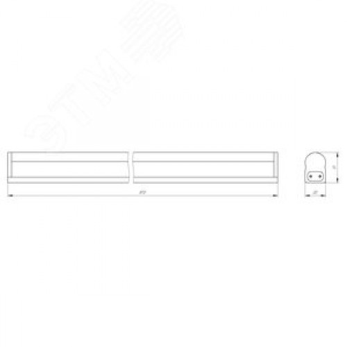 Светильник светодиодный 12W 6500К 1000Лм IP20 линейный 230V