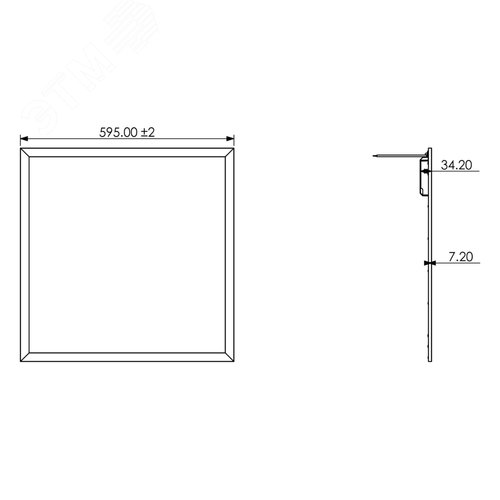 Панель светодиодная IP40 595х595x8 40Вт 3420Лм 4000К БЕЛ SPL-510-W-40K-040 (требуется драйвер Б0039417)