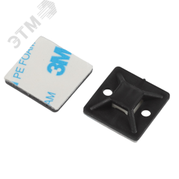 Площадка самоклеящаяся под хомуты 20х20 мм чёрная 50 штук NO-225-343