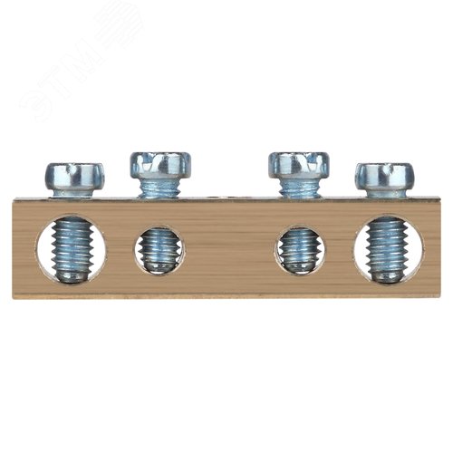 Шина NO-122-12 PEN земля-ноль 6х9мм 4/1 латунная с креплениями по центру