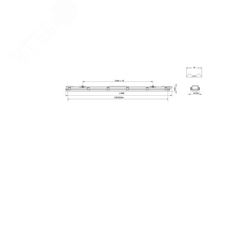 Светильник светодиодный под лампу Т8 SPP-101-0-002-060 Св-к IP65 T8 G13 600мм (8/240)