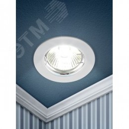 Светильник встраиваемый литой MR16 KL1 WH ,12V, 50W белый (100/3000)