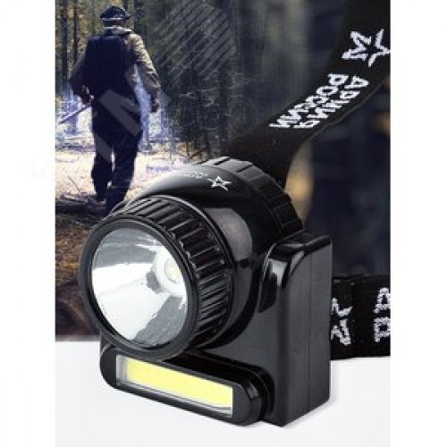 Фонарь налобный светодиодный 6Вт 176Лм IP20 SMD+COB 2 режима аккумуляторный АРМИЯ РОССИИ Гранит GA-501 черный