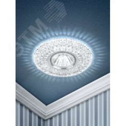 Светильник точечный декоративный cо светодиодной подсветкой MR16, прозрачный DK LD33 SL/WH ЭРА