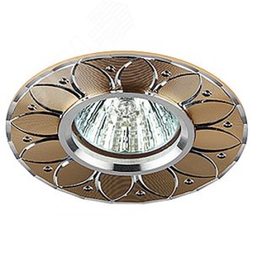 Светильник литой алюминевый MR16,12V/220V, 50W серебро/золото KL42 SL/GD ЭРА