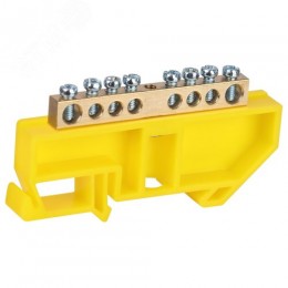 Шина NO-224-89 PE земля на DIN-изоляторе ШНИ-6х9-8-Д-желтый