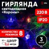 Гирлянда LED Нить Короны 3 м мультиколор, 220 V, IP20 36/864, ENIN-3K