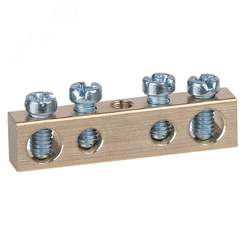 Шина NO-122-12 PEN земля-ноль 6х9мм 4/1 латунная с креплениями по центру