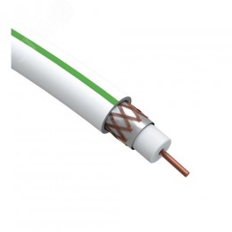 Кабель коаксиальный SAT 703 B 75 Ом Cu,  оплётка Cu 75% PVC белый 100м S-B-75-PVC100