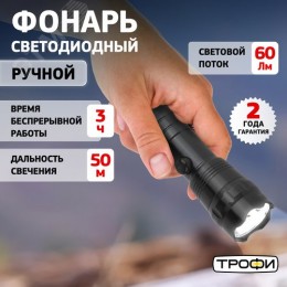 Фонарь TM1W Трофи 1x1W LED, алюм, 2хАА