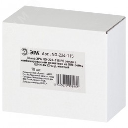 Шина NO-224-115 PE земля в комбинированном изоляторе на DIN-рейку ШНИ-8х12-6-Д-желтый