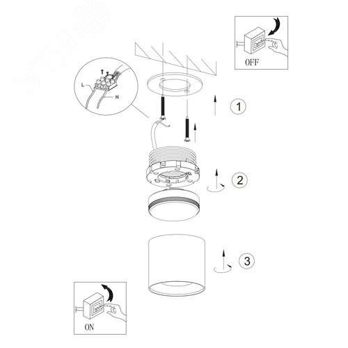 Подсветка Накладной под лампу Gx53, алюминий, цвет белый+серебро OL8 GX53 WH/SL лампа с цоколем GX53 ( в комплект не входит)