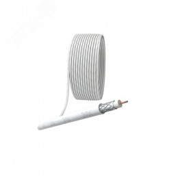 Кабель коаксиальный RG-6U 75 Ом CCS,  оплётка Al 48% PVC белый 100м ЭРА SIMPLE RL-48-PVC100