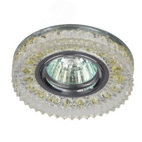Светильник точечный DK LD14 SL/WH декор cо светодиодной подсветкой MR16, прозрачный