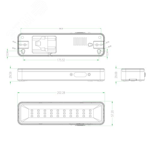 Светильник светодиодный аварийный постоянный DBA-105-0-20 30LED 5ч IP20 40/1600