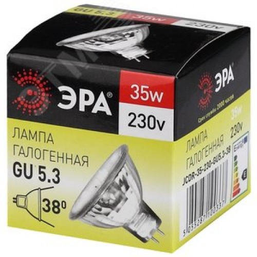 Лампа галогенная GU5.3-JCDR (MR16) -35W-230V-CL (галоген, софит, 35Вт, нейтр, GU5.3)