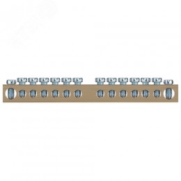 Шина NO-122-33 PEN земля-ноль 8х12мм 14/1 латунная крепеж по центру