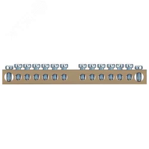 Шина NO-122-33 PEN земля-ноль 8х12мм 14/1 латунная крепеж по центру