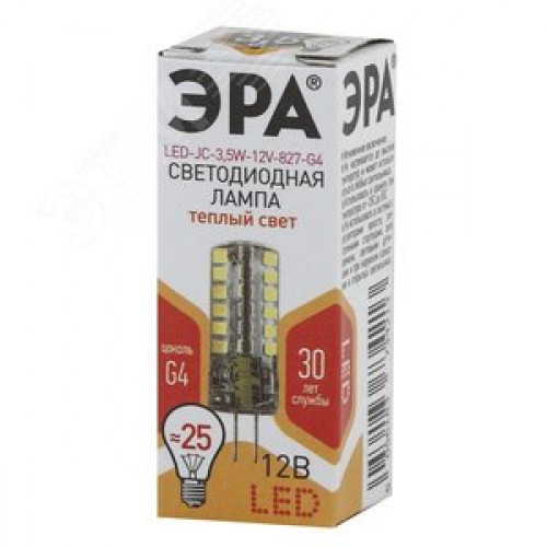 Лампа светодиодная LED 3,5 Вт 280Лм 2700К капсула теплый G4 12В LED JC-3,5W-12V-827-G4 Standart