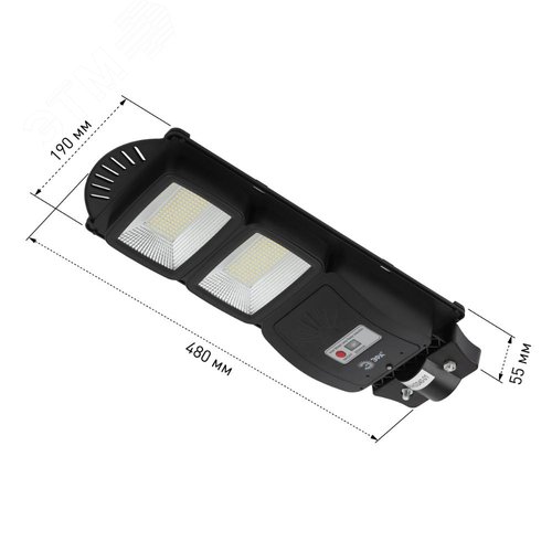 Светильник консольный на солнечных батареях, SMD, 40W, с датчиком движения, ПДУ, 700Лм, 5000К, IP65