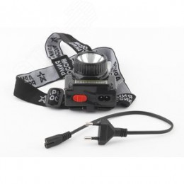 Фонарь налобный светодиодный 6Вт 176Лм IP20 SMD+COB 2 режима аккумуляторный АРМИЯ РОССИИ Гранит GA-501 черный