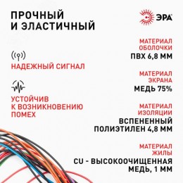 Кабель коаксиальный SAT 703 B 75 Ом Cu,  оплётка Cu 75% PVC белый 100м S-B-75-PVC100
