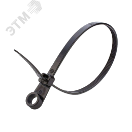 Стяжка кабельная нейлоновая (хомут) под винт 4.8 х 200 мм чёрная (100 шт/уп) NO-224-591