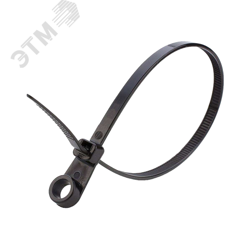 Стяжка кабельная нейлоновая (хомут) под винт 4.8 х 200 мм чёрная (100 шт/уп) NO-224-591