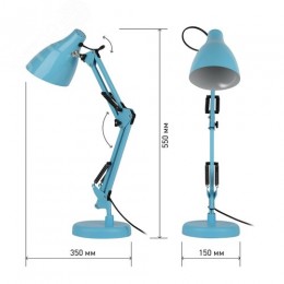 Светильник настольный N-123-E27-40W-LBU Е27 с основанием голубой