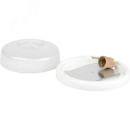 Светильник НБО 05-100-001 с ободком Рондо пластик/стекло IP44 E27 max 100 Вт круг белый