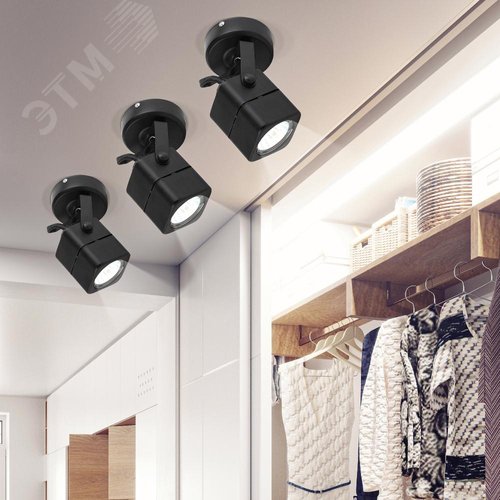 Светильник Накладной, черный OL3 GU10 BK (50/900)