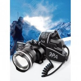 Фонарь налобный светодиодный 5Вт 400/200Лм IP40 SMD 3 режима аккумуляторный с регулируемым фокусом GA-806 черный