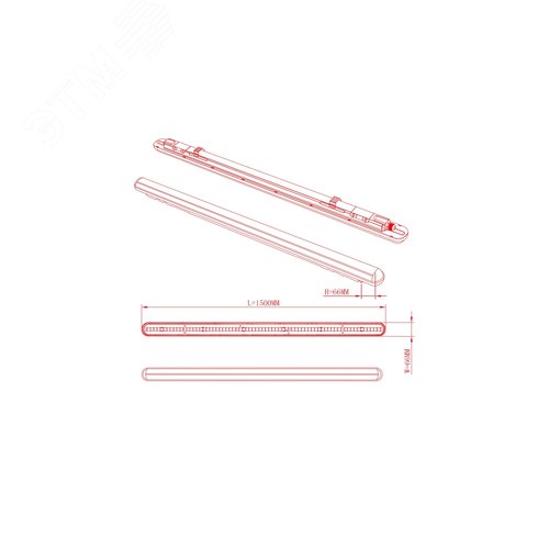 Светильник светодиодный линейный IP65 48Вт 4500Лм 4000К 1500мм мат SPP-201-0-40K-048