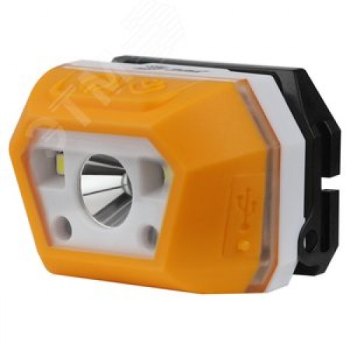 Фонарь налобный светодиодный 3Вт 400Лм IP40 SMD 4 режима аккумуляторный GA-810 желтый сенсорный micro-USB