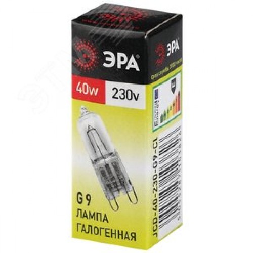 Лампа накаливания галогенная G9-JCD-40-230V-CL (галоген, капсула, 40Вт, нейтр, G9) (100/1000/35000)