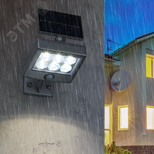 Прожектор с датчиком движения, на солнечной батарее, 6LED, 150 lm ERAFS048-08