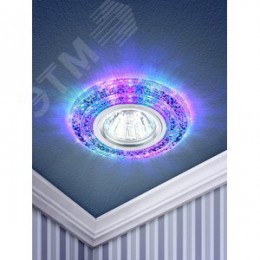 Светильник точечный DK LD3 SL/RGB декор cо светодиодной подсветкой (мультиколор), прозрачный