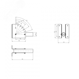 Кронштейн для уличного светильника с переменным углом 300мм d48мм SPP-AC2-0-300-048
