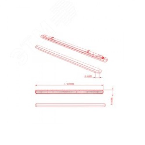 Светильник светодиодный линейный IP65 36Вт 3420Лм 6500К 1200мм мат SPP-201-0-65K-036