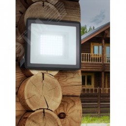 Прожектор светодиодный ДО-100 Вт 6500К 8000 Лм IP65 черный 100w холодный 200-240В LPR-023-0-65K-100