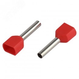 Наконечник-гильза с изолированным фланцем (упаковка 50 шт.) NO-225-100 (двойной) НШвИ(2) 1,0-10