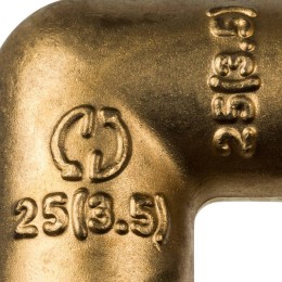 Угольник 25 90 град. аксиальный, латунь