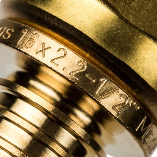 Переходник 16х1/2'ВР с накидной гайкой, аксиальный, латунь