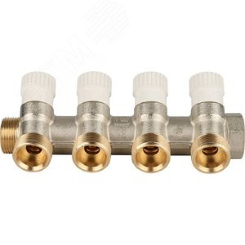 Коллектор распределительный 3/4', 4 отвода 3/4'ЕК
