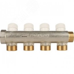 Коллектор распределительный 3/4', 4 отвода 3/4'ЕК