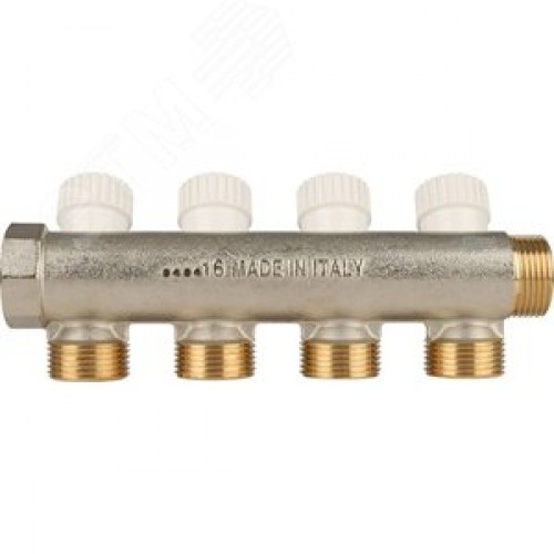 Коллектор распределительный 3/4', 4 отвода 3/4'ЕК