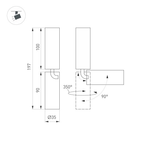 Блок питания ARV-DR60-24 (24V, 2.5A, 60W) (ARL, IP20 DIN-рейка)