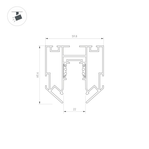 Блок питания ARV-DR60-24 (24V, 2.5A, 60W) (ARL, IP20 DIN-рейка)